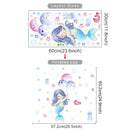 Cute Cartoon Mermaid Swinging Jellyfish Wall Stickers for Baby Girls Room Kids Room Wall Decals Nursery Living Room Decor