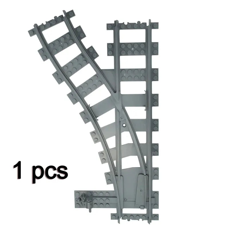 City Trains Train Track Rail Bricks Model  Toy Soft Track& Cruved& Straight for Kids Gift Compatible All Brands Railway Leduo