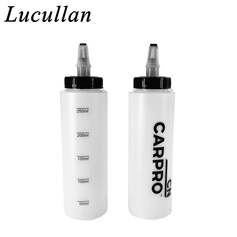 Customized Car Care Wax Bottle 250ML Squeeze Head Portable HDPE Auto Liquid Dispenser Detailing Tools Bottle