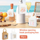 Wine Bottle Box with Visible Window Empty Hanging Foldable Boxes White Wine Bottle Treat Box Brown Paper Wine Candy Gift Boxes