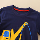 Little maven Baby Boys Kids Autumn Tops Clothes 2024 Children Vehicle Excavator Long Sleeved  Toddler T-shirt Cotton