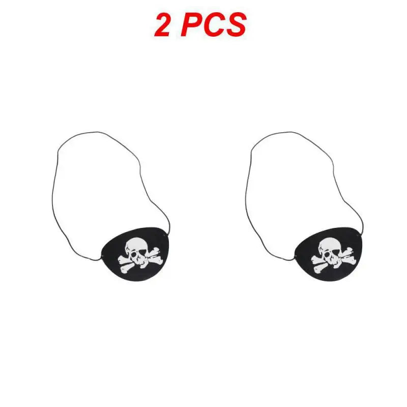 1/2Pcs Pirate Eye Patches Skeleton Eye Mask Felt One Eye Skeleton Captain Eye Patches Halloween Pirate Theme Party Decoration