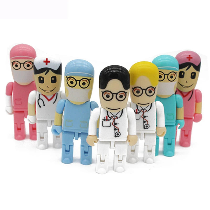 JASTER High-speed USB Flash Drive 128GB key silicone USB key creative Pen drive nurse gift 64GB 32GB Children's cartoon U disk