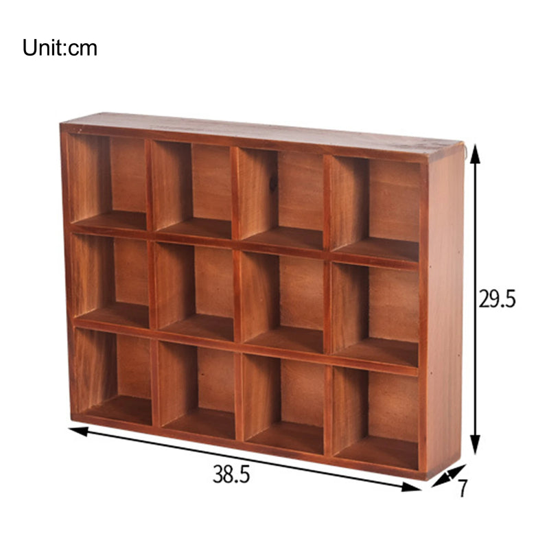 16 Grids Style Wooden Wall Cabinet Shelf Cubby for Home Kitchen Laundry Organzation Rack Bedroom Collection Box Shelf Cubical