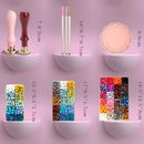 Wax Seal Stamp Set Kit Romantic Macaron Lacquered Stamp Craft Supplies Christmas Wedding Invitation Decorative Sealling Wax Set