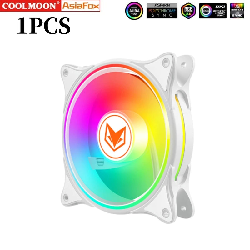 COOLMOON Computer Case 120mm Fan 5V 3 Pin ARGB Cooling Ventilado 12V 4 Pin PWM Computer Chassis Fans Ventilador 12cm Aura Sync