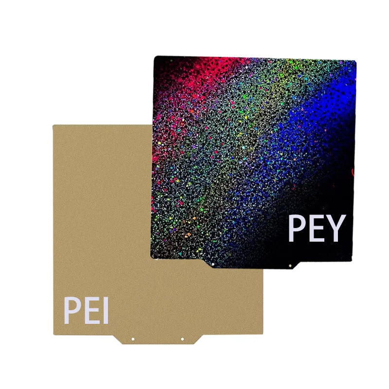 ENERGETIC Upgraded PEY PET PEO PEI Sheet 120x120mmm Textured PEI and Smooth PEY Build Plate Spring Steel Print Bed for Voron V0