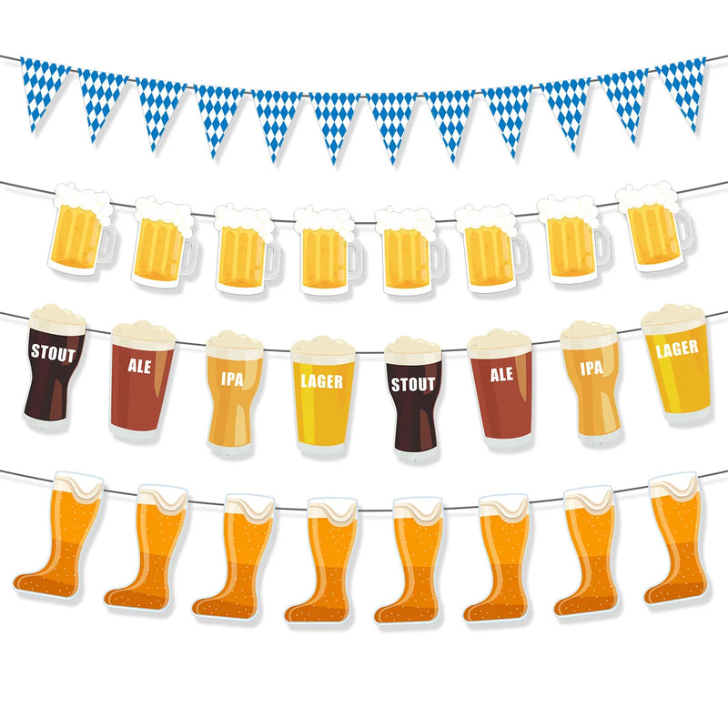 Oktoberfest Decorations Bavarian Check Flag Check Flag Oktoberfest Decorations Garland Bavarian German Party Bunting 32.8 Feet