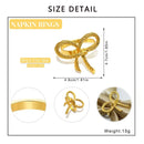 6Pcs Bowknot Napkin Rings Metal Gold Silver Napkin Holder for Christmas Thanksgiving Wedding Banquet Table Decorations