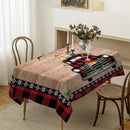 Red black plaid elk table cloth Sleigh snowman table cloth Christmas party table cloth end table tablecloth New Year decorations
