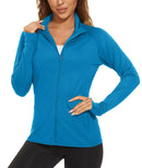 TACVASEN Full Zip UPF 50+ Sun Protection Summer Jackets Womens Long Sleeve Shirts Casual Jackets W/ Zipper Pockets Tops Outdoor