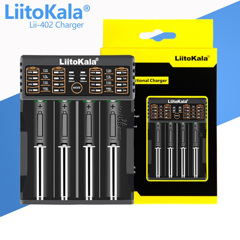 LiitoKala lii-S8 lii-S6 Lii-PD4 Lii-PD2 lii-S2 lii-S4 lii-402 lii-202 battery Charger 18650 26650 21700 lithium NiMH battery