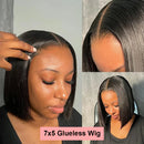 Bone Straight 13x4 Lace Frontal Human Hair Wigs Short Bob Preplucked 7x5 Glueless Wig Human Hair Brazilian Ready To Wear On Sale