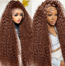 Chocolate Brown Curly Deep Wave Human Hair Wigs 13x6 Lace Frontal Wig 30 Inch Colored 13x4 Lace Front Wig Brazilian Women Choice