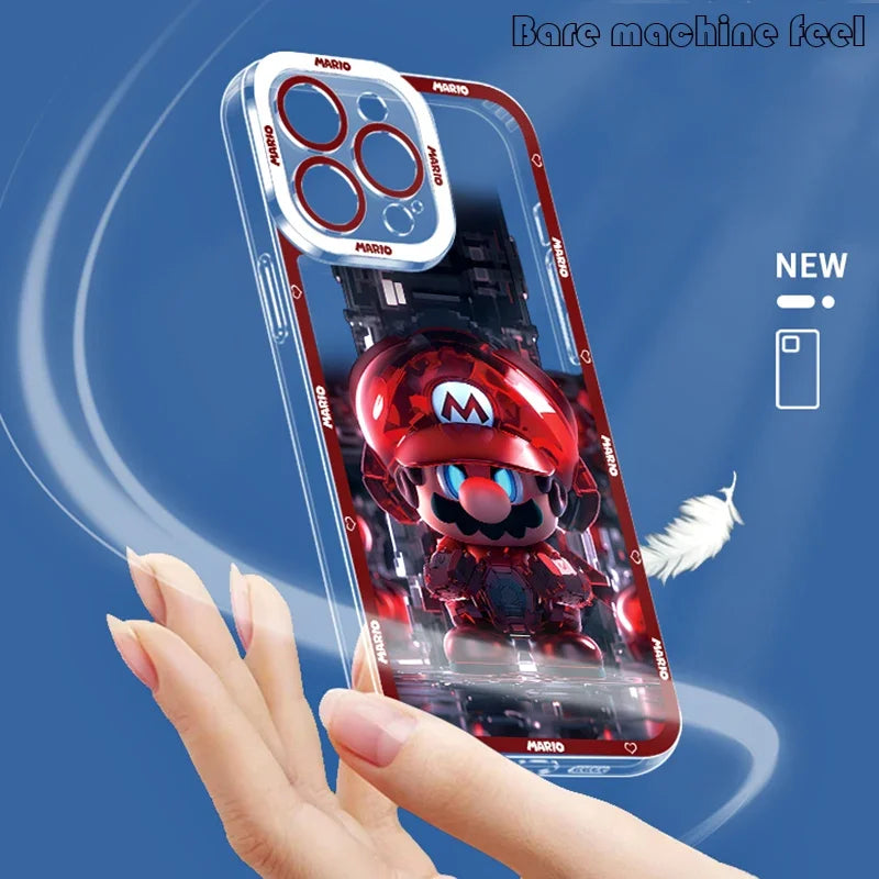 Super M-Marios Bros Clear Case for Samsung Galaxy S23 S22 Ultra S21 S20 FE S10 Plus Note 20 10 9 A32 A52S A52 A72 Silicone Cover