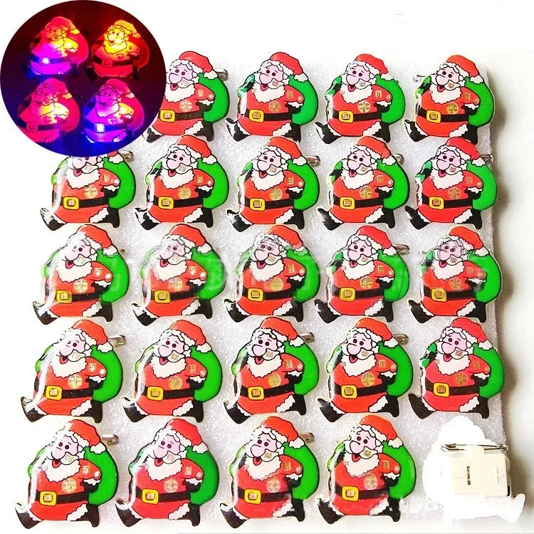 25pcs Party Love LED Flashing Brooch Pin Cartoon Light up Glow Badge Gift Cosplay Navidad Wedding Festival Halloween Christmas