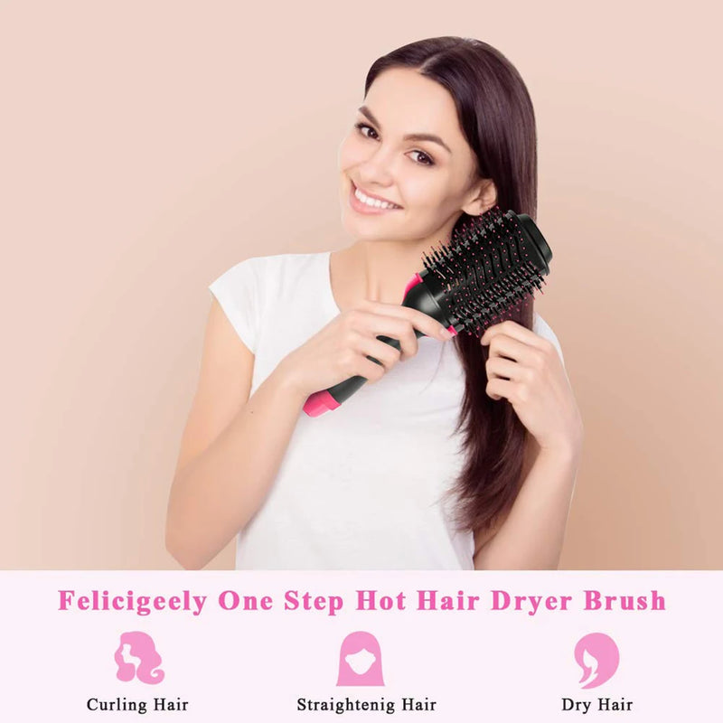 Hair Dryer Hot Air Brush Styler and Volumizer Hair Straightener Curler Comb Roller Electric Ion Blow Dryer Brush