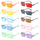 Fashion Retro Rimless Rectangular Sunglasses Candy Color Sunglasses Rectangle Shade Gradient Rimless Women Summer Sun Glasses