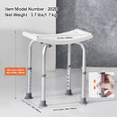 SucceBuy Shower Chair Adjustable Height Shower Stool with Built-in Handles Shower Seat for Inside Shower or Tub 158.8kg Capacity
