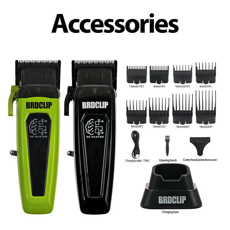 BRDCLIP Professional Electric Hair Clipper BRD 106 Hair Trimmer for Man 7500RPM with Base 5-adjusted DLC Blade Barber Machine