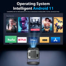 HY320 Mini Portable Projector 4K 1080P Native 1280*720P Android11 WIFI6 BT5.0 Auto Keystone Cinema Video Beam Projector HDMI