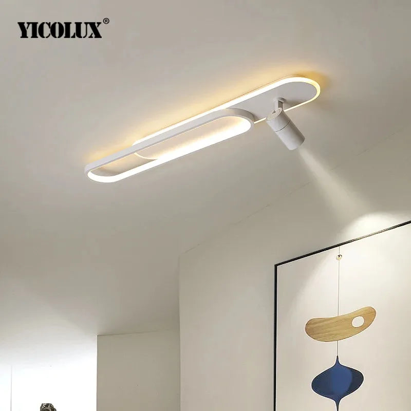 Modern LED Chandelier With SpotLights Indoor Lighting For Living Dining Study Room Bedroom Kitchen Home Lamps White Black Gold