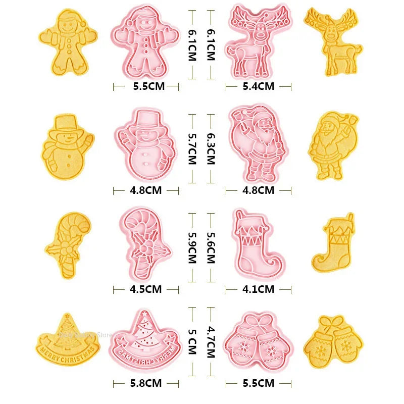 Multiple Sets DIY Cake Decorating Tools Christmas Cookie Cutters Cartoon Biscuit Mould DIY Fondant Mold Baking Tools for Kitchen