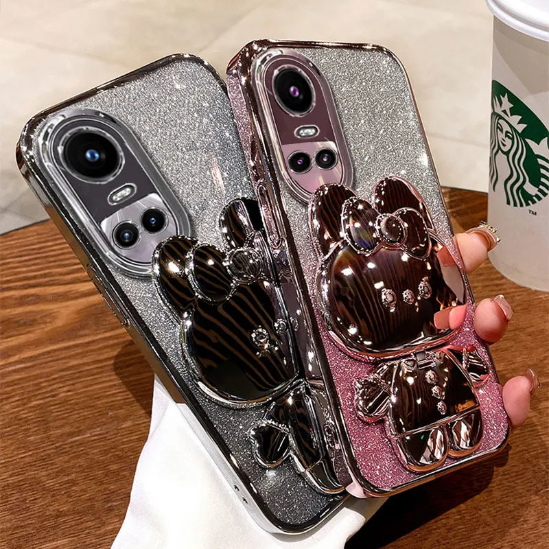 Reno10 pro 5G Case With Stand Holder,Luxury Glitter Bracket Case for OPPO Reno 10 pro reno7 A79 Cover Bling Fashion Case Reno10