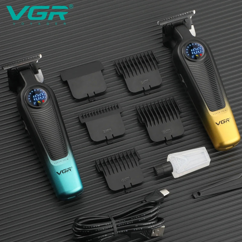 VGR V-996 Men's Professional Hair Clipper with DLC Blade, 7000 RPM, LED Display, Barber Shop Cordless Professional Hair Trimmer