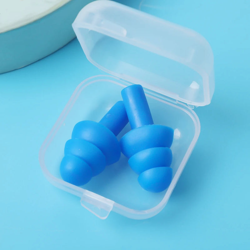 1PCS Earplugs Waterproof Swimming Ear Plugs Reusable Noise Reduction Sleeping Ear Plugs Hearing Protector With Box