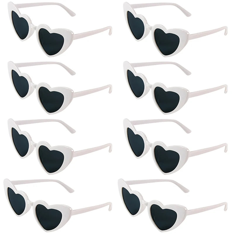 8pcs/6pcs Bachelorette Hen Party Sunglasses Black Heart Shaped Glasses Bride To Be Bridesmaid Gifts Wedding Bridal Shower Decor