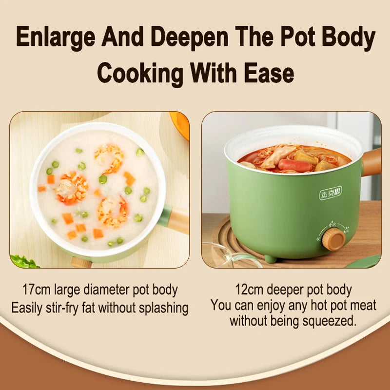 Electric Cooker Kitchen Appliance Double Layer Home for Hot Pot Cooking Soup Heater Multifunction Cooker Mini Non-stick Pan Pots