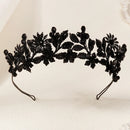 New Black Diablo Halloween Crystal Tiara Witch Headband Hair Accessories Fashion Party Jewelry Crown For Women