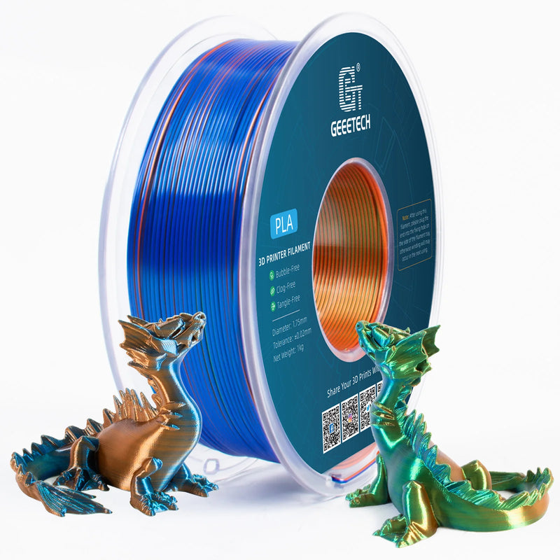 Geeetech Tri Color Silk PLA Filament , 3D Filament 1,75 mm 1KG Spool Wire  (+/-0.03mm) Vacuum packaging, special color