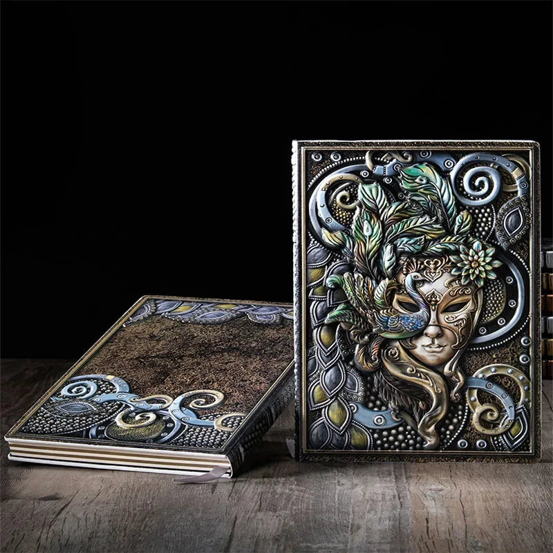 Peacock Girl Notebook Vintage Leather Diary Office Agenda Bullets Log Woman Gift Travel Planner Art Notes Books School Supplies