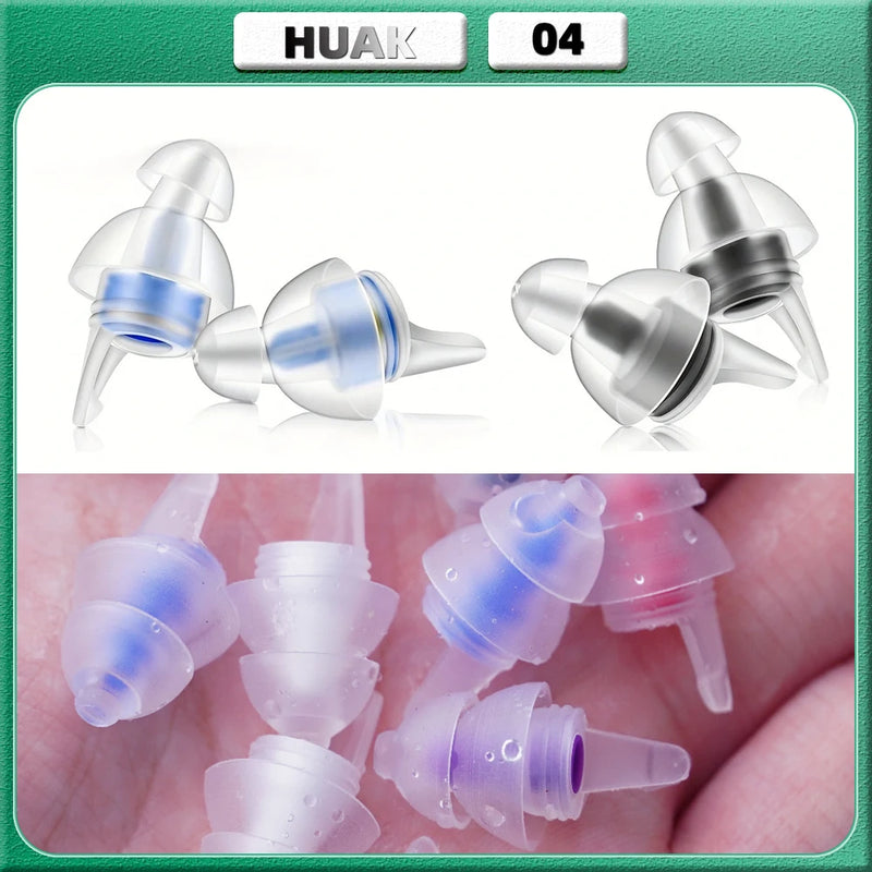 HUAK Reusable High Fidelity Concert Silicone Ear Plugs for Noise Cancelling Musicians Motorcycles Sleeping Work, Study, Swim