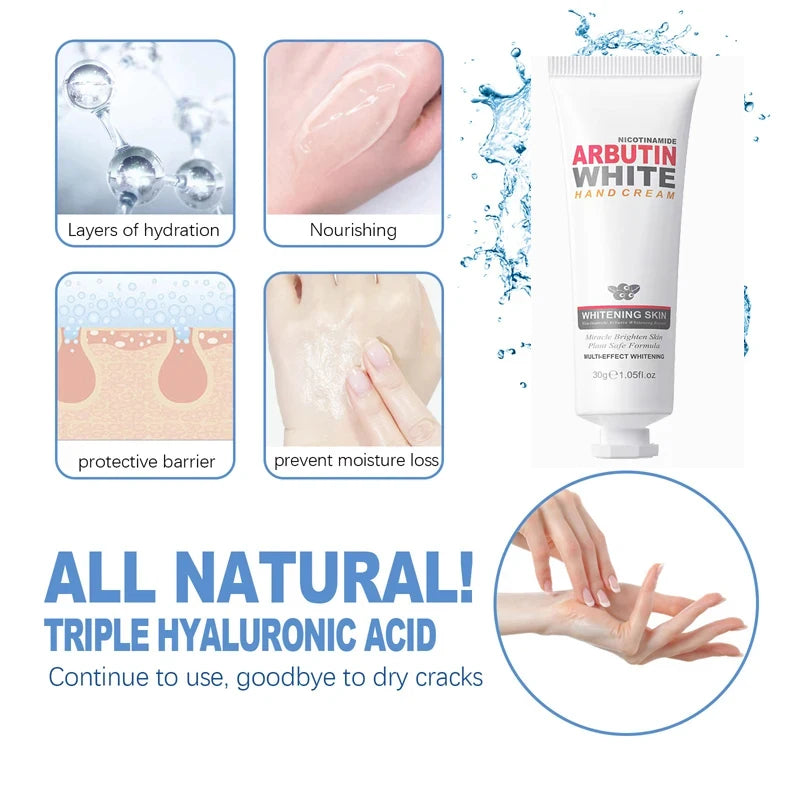 Whitening Hand Cream Niacinamide Arbutin Wrinkle Removal Anti-crack Moisturizing Repair Fade Fine Lines Smooth Skin Hand Care