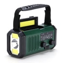 AM/FM/NOAA Weather Pocket Flashlight Radio SOS LED Emergency Radio Solar Hand Crank Powered Wind Up Phone Charger Bank
