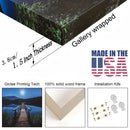 1.5-inch thick pine frame, ocean-inspired canvas wall art, modern dolphin design for interior decor