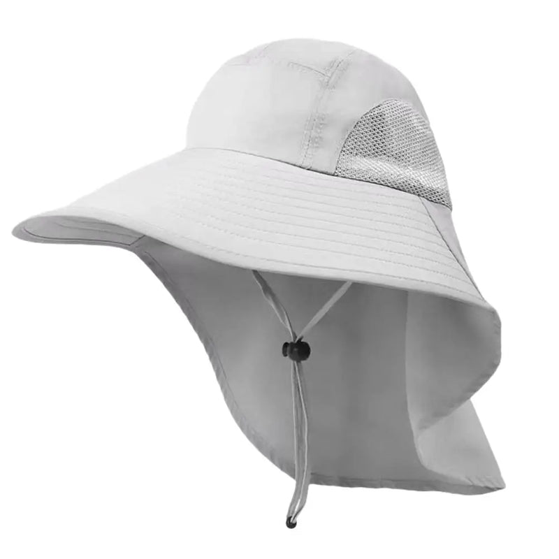 Summer Wide Brim Sun Hat with Neck Flap for Men Women Adjustable Outdoor 50+UPF Protection Safari Cap Hiking Fishing Hat