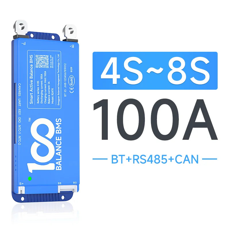 Daly BMS 4S 8S 10S 13S16S 17S 24s Smart bms wifi Active balance BT 200A 100A 150A Lifepo4 Li-ion bms lifepo4 German US Shipping