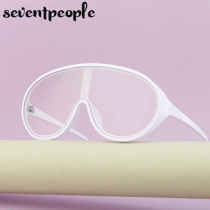 Oversized Shield Sunglasses Women Men 2025 Luxury Brand Designer Fashion One-Piece Sun Glasses For Female Punk Big Frame Shades