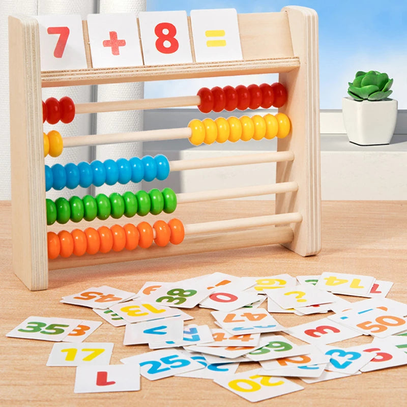 Children Wooden Abacus Montessori Math Toys Number Study Calculation Play 1 to 100 Kindergarten Math Counting Educational Toys