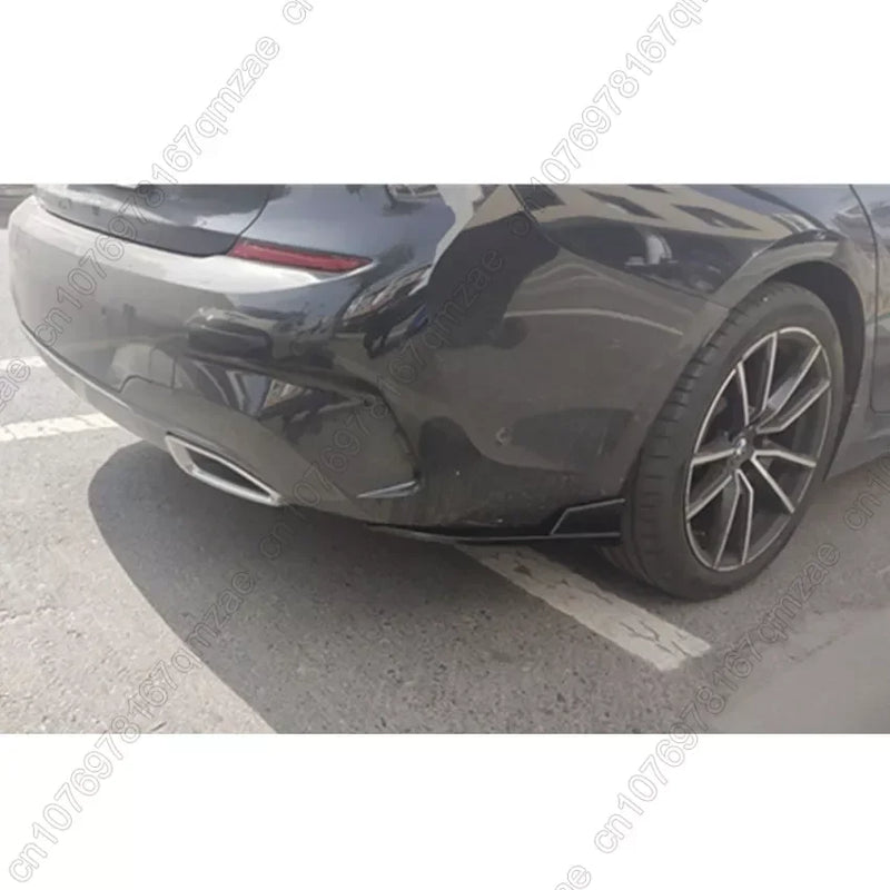 For BMW 3 Series G20 G28 325 330 M-Sport 2019-2024 Rear Bumper Splitter Side Spoiler Canards Apron Cover Sticker Car Accessories