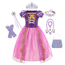 Girls Aurora Belle Rapunzel Sofia Princess Dress Halloween Easter Cosplay Costume Party Kids Dresses for Girls Children Clothing
