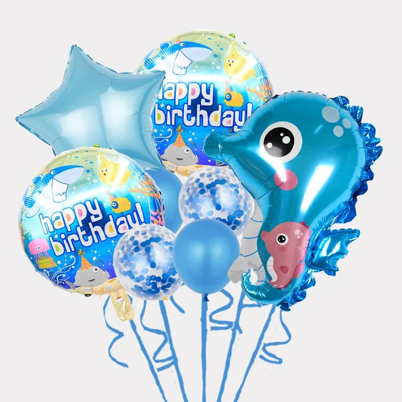 Disney large-size Q version Jellyfish Octopus Hippocampus Ocean Theme Party Decorated with Aluminum film balloon