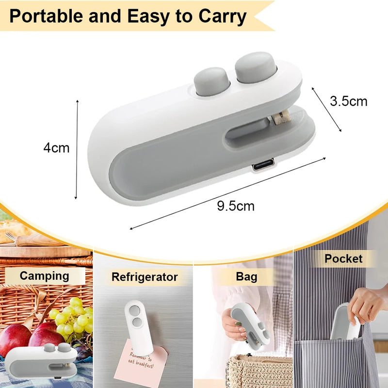 Plastic Bag Sealer Mini Portable Plastic Bags Sealing Machine Thermal Plastic Bag Sealants Handheld Food Packaging Heat Sealer