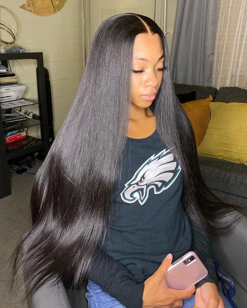 30 40 Inch Straight 13x6 HD Lace Frontal Wig 13x4 Lace Front Wigs Human Hair Brazilian 200 Density Preplucked Raw Remy For Women