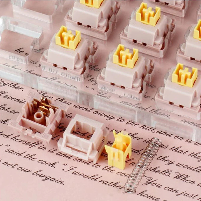 10Pcs Outemu Silent Peach V2 Switch Lubed Update Silent Lemon Switches Mechanical Keyboard Linear Tactile 3Pin Custom Hot-swap