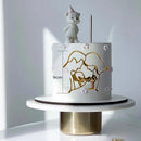 2023 New Baby's Happy Birthday Party Cake Topper Gold Cartoon Acrylic Cake Toppers for Baby Shower Cake gift Dessert Decoration